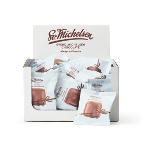 Sv. Michelsen -Marcipan med m�rk chokolade kasse - 10g. 1 stk.
