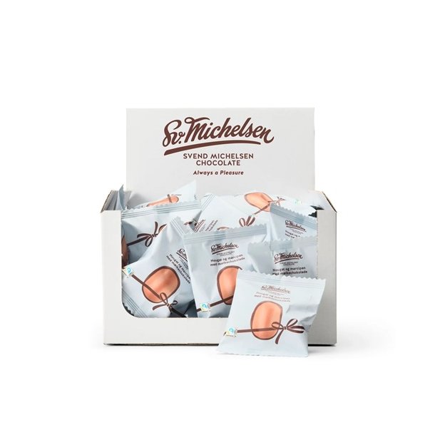 Sv. Michelsen -Nougat-marcipan med lys chokolade kasse - 10g. 1 stk.