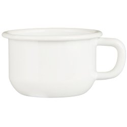 Ib Laursen - Kop emalje hvid - B: 9,5 H: 6 L: 11,5