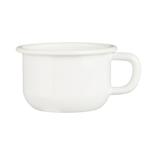 Ib Laursen - Kop emalje hvid - B: 9,5 H: 6 L: 11,5