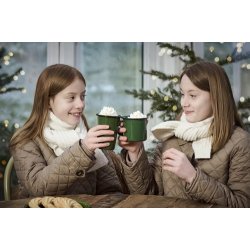 Ib Laursen - Krus med hank emalje m�rkegr�n med sort kant 300 ml