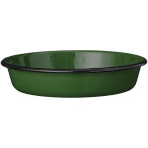 Ib Laursen - Sk�l emalje m�rkegr�n med sort kant �20 cm