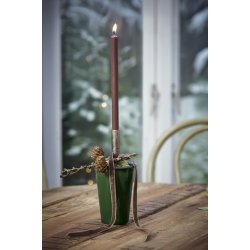 Ib Laursen - B�ger emalje m�rkegr�n med sort kant 11,5 cm h�j