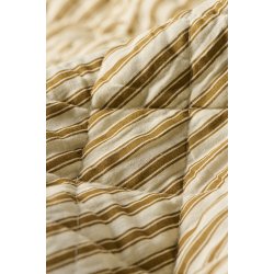 Ib Laursen - Quilt sand med ochre green striber- 130 x 180 cm  