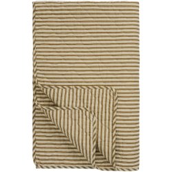 Ib Laursen - Quilt sand med ochre green striber- 130 x 180 cm  