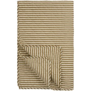 Ib Laursen - Quilt sand med ochre green striber- 130 x 180 cm  