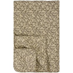 Ib Laursen - Quilt cremefarvet med brune blomsterranker- 130 x 180 cm  