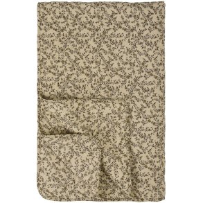 Ib Laursen - Quilt cremefarvet med brune blomsterranker- 130 x 180 cm  