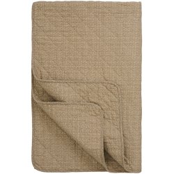 Ib Laursen - Quilt beige med sm� brune blomster- 130 x 180 cm  