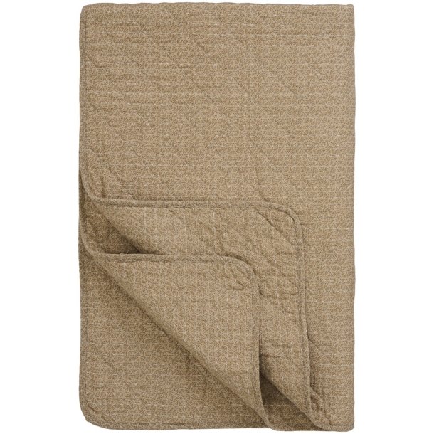 Ib Laursen - Quilt beige med sm� brune blomster- 130 x 180 cm  