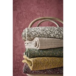 Ib Laursen - Quilt beige med sm� brune blomster- 130 x 180 cm  