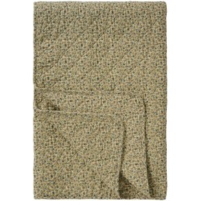 Ib Laursen - Quilt cremefarvet m/bl� og rosa blomster - 130 x 180 cm  