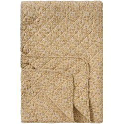Ib Laursen - Quilt beige med gule, gr�nne og hindb�rfarvede blomster- 130 x 180 cm  