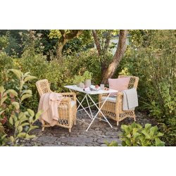 Ib Laursen - Quilt med mustard og lyser�de smalle striber- 130 x 180 cm