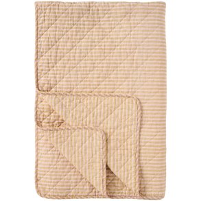 Ib Laursen - Quilt med mustard og lyser�de smalle striber- 130 x 180 cm