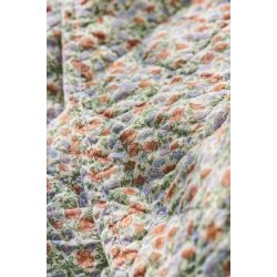 Ib Laursen - Quilt med lysebl� og rust blomster - 130 x 180 cm