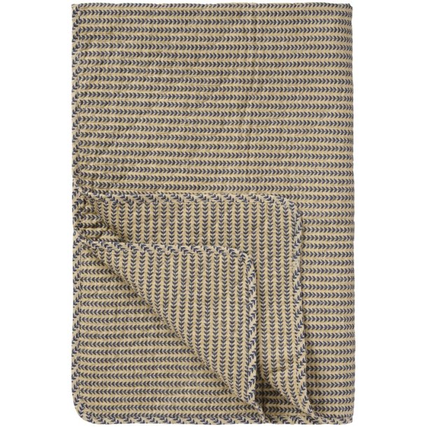 Ib Laursen -Quilt med mrkebl stngler - 130 x 180 cm