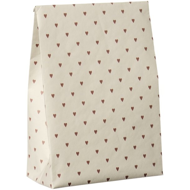 Ib Laursen Klodsbundspose rde hjerter (B: 18 H: 28,5 D: 10 cm.)