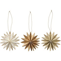Ib Laursen Stjerne til oph�ng 3 forskellige farver hvid, guld, beige - s�lges i s�t