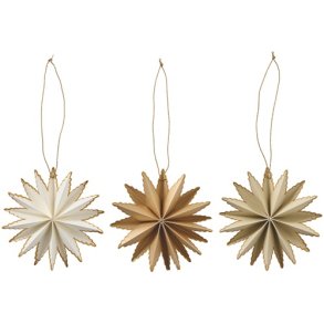 Ib Laursen Stjerne til oph�ng 3 forskellige farver hvid, guld, beige - s�lges i s�t