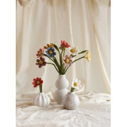 Gry &amp; Sif - Blomsterstilk Anemone Hvid - filt - 30 cm