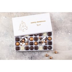 Gavekurv med vin, chokolade, karameller og ndder (JUL)