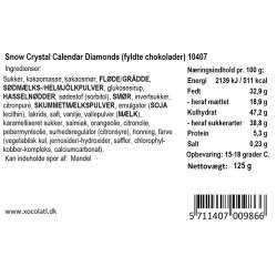 Xocolatl - Julekalender snekrystaller  - rd - 125g