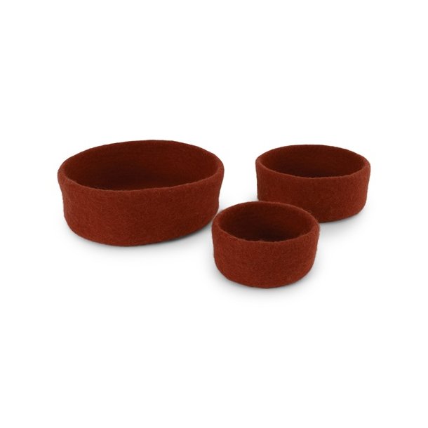 Gry &amp; Sif  Gry &amp; Sif skle i rusten rd filt - st af 3