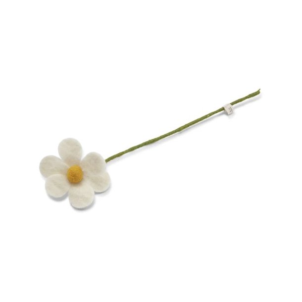Gry &amp; Sif - Blomsterstilk hvid - 34 cm - filt