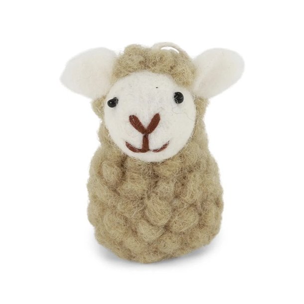 Gry &amp; Sif - Siddende f�r - st�vgr�n til oph�ng - 5 cm.