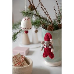 Gry &amp; Sif - Lille gr drenge mus med rde bukser 10 cm.