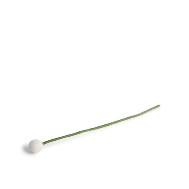 Gry &amp; Sif - Blomsterstilk hvid Dia 2 - 30 cm - filt