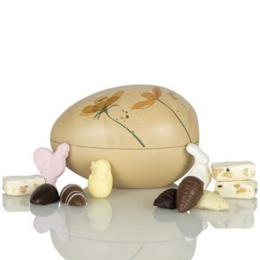 Cocoture 142g mix � marcipan�g, p�skeskum & fransk nougat i orange metal�g med blomster