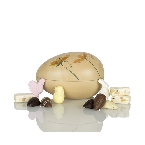 Cocoture 142g mix � marcipan�g, p�skeskum &amp; fransk nougat i orange metal�g med blomster