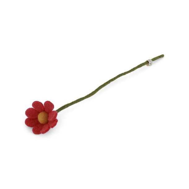 Gry &amp; Sif - Blomsterstilk med blad anemone melon - filt - lille 17 cm