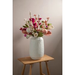 Gry &amp; Sif - Blomsterstilk med hvide blomster - filt - 43 cm