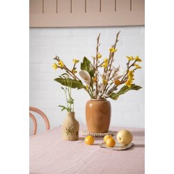 Gry &amp; Sif - Blomsterstilk med hvide blomster - filt - 43 cm