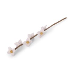 Gry &amp; Sif - Blomsterstilk med hvide blomster - filt - 43 cm
