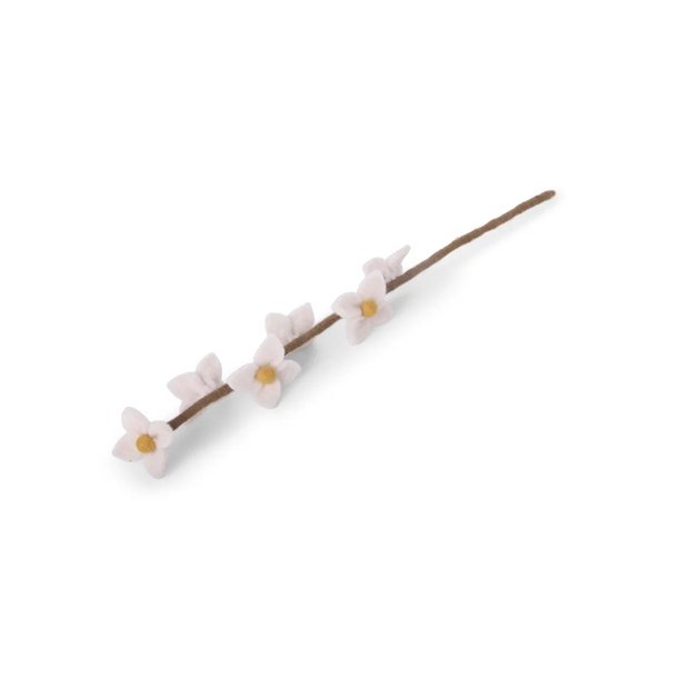 Gry &amp; Sif - Blomsterstilk med hvide blomster - filt - 43 cm