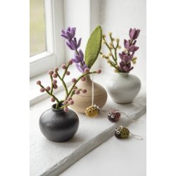 Gry &amp; Sif - lavendel og blade - 3 stilke - 18cm