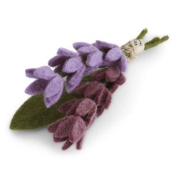 Gry &amp; Sif - lavendel og blade - 3 stilke - 18cm