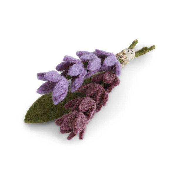 Gry &amp; Sif - lavendel og blade - 3 stilke - 18cm