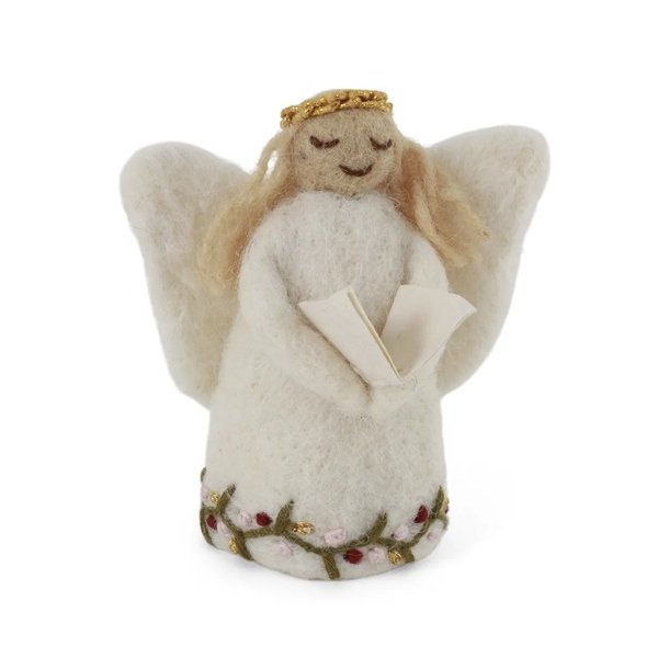 Gry &amp; Sif Engel med Bog  Lille filtengel  