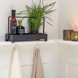 Speedtsberg bakke til dekoration med hank 32 x 12 x 19 cm - sort metal