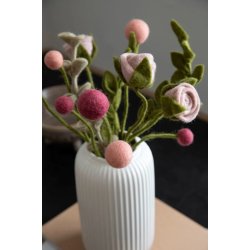 Gry &amp; Sif - Blomsterstilk St�vet rosa Dia - 35 cm - filt