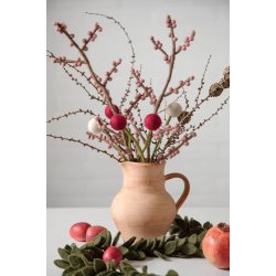 Gry &amp; Sif - Blomsterstilk hvid Dia 3 - 30 cm - filt