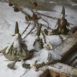 Speedtsberg - Julemus Harry &amp; Liva 2 varianter- 25 cm, stof - 1 stk. (Green Mix)