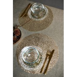 30% rabat - Speedtsberg dkkeserviet  - gylden - Diameter 38cm pvc