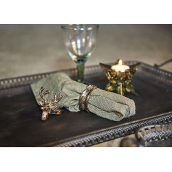 Speedtsberg servietring - Hjort - alu - antik gold look - D 6,5 cm