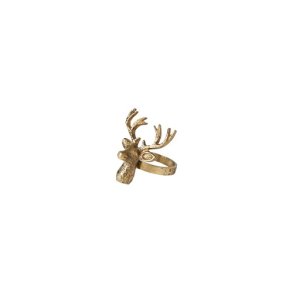 Speedtsberg servietring - Hjort - alu - antik gold look - D 6,5 cm